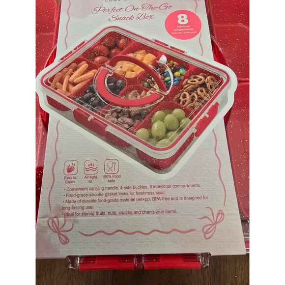 Cook With Color Sparkle Snack Box Food Storage Container Red - Picture 5 of 6